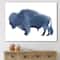 Designart - Navy Blue Bison Silhouette - Farmhouse Canvas Wall Art Print